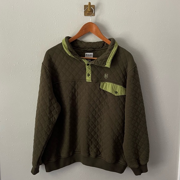 HEYBO Hermitage Quarter Snap Green Quilted Pullover Size Large - Picture 10 of 10